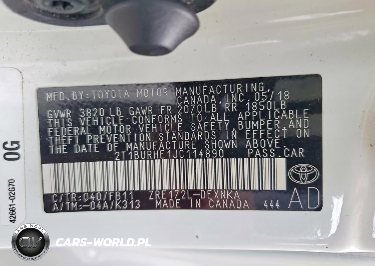 2018 Toyota Corolla Le VIN:2T1BURHE1JC114890 - 12