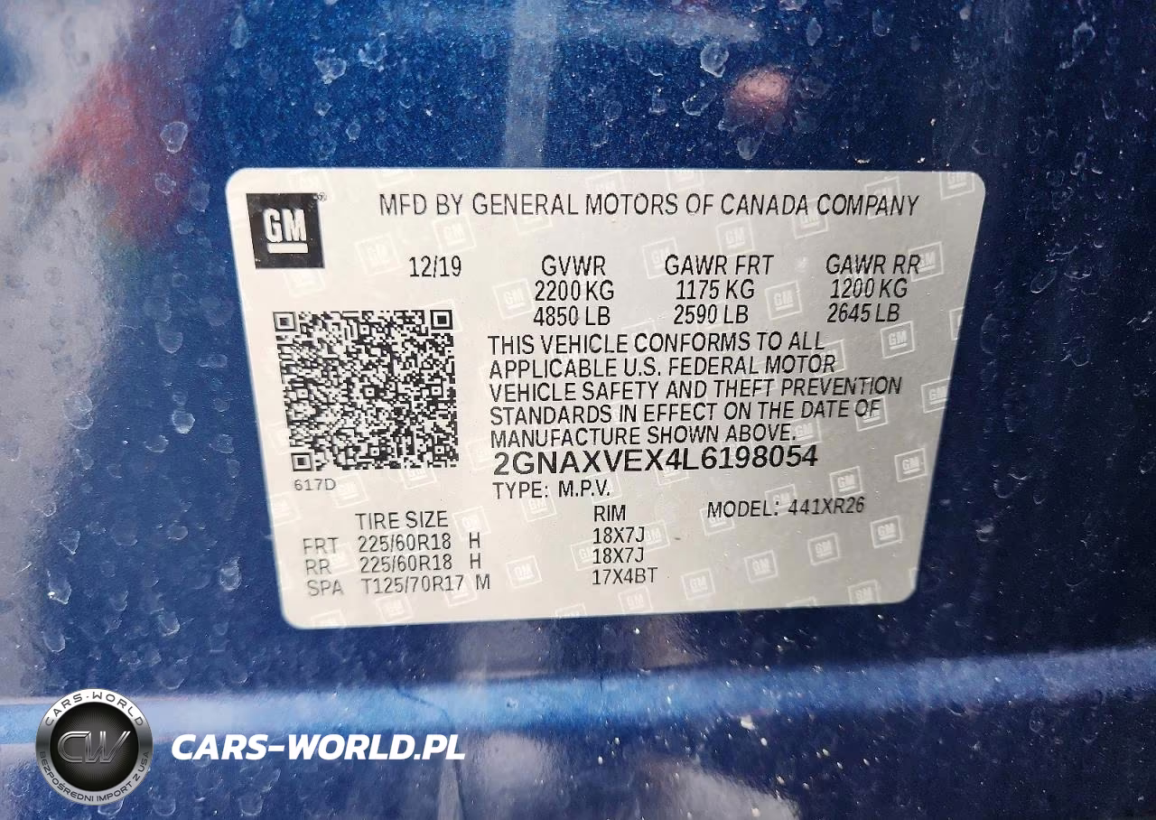 2020 Chevrolet Equinox Lt VIN:2GNAXVEX4L6198054 - 13