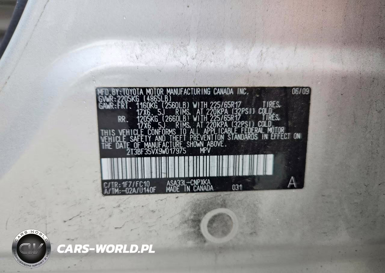 2009 Toyota Rav4 Base VIN:2T3BF35VX9W017975 - 13