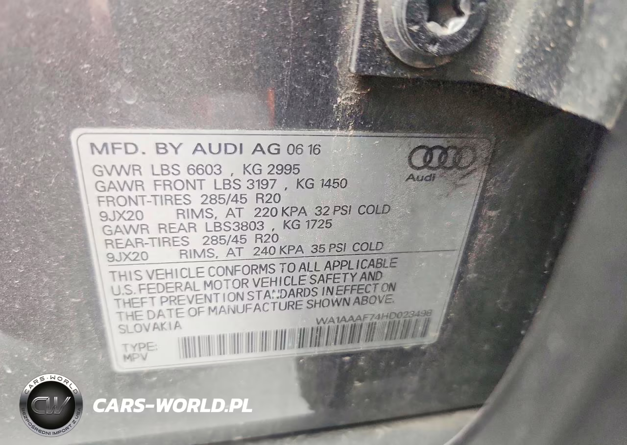 2017 Audi Q7 Premium VIN:WA1AAAF74HD023498 - 13