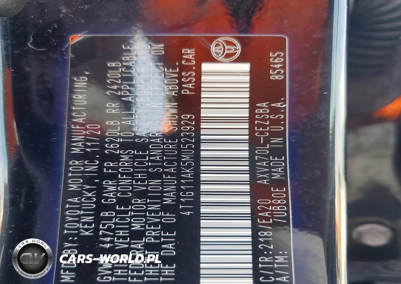 2021 Toyota Camry Se VIN:4T1G11AK5MU523929 - 12