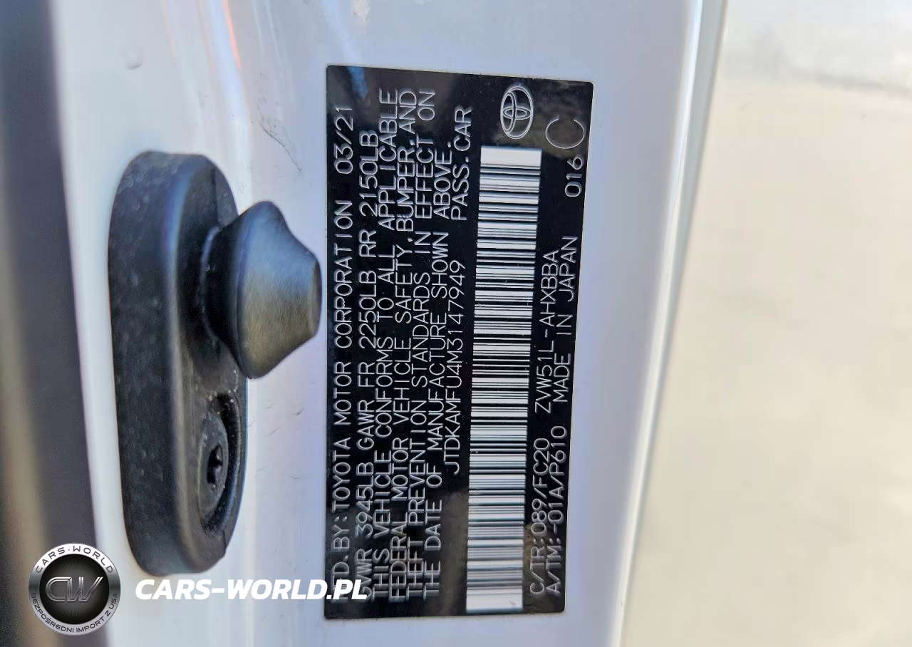 2021 Toyota Prius L Eco VIN:JTDKAMFU4M3147949 - 13