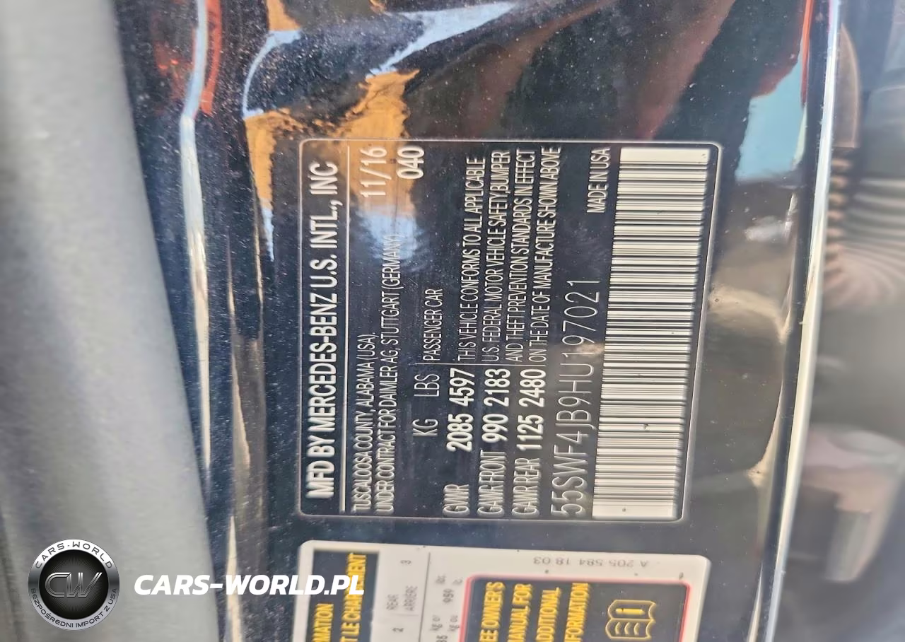 2017 Mercedes-Benz C 300 VIN:55SWF4JB9HU197021 - 12
