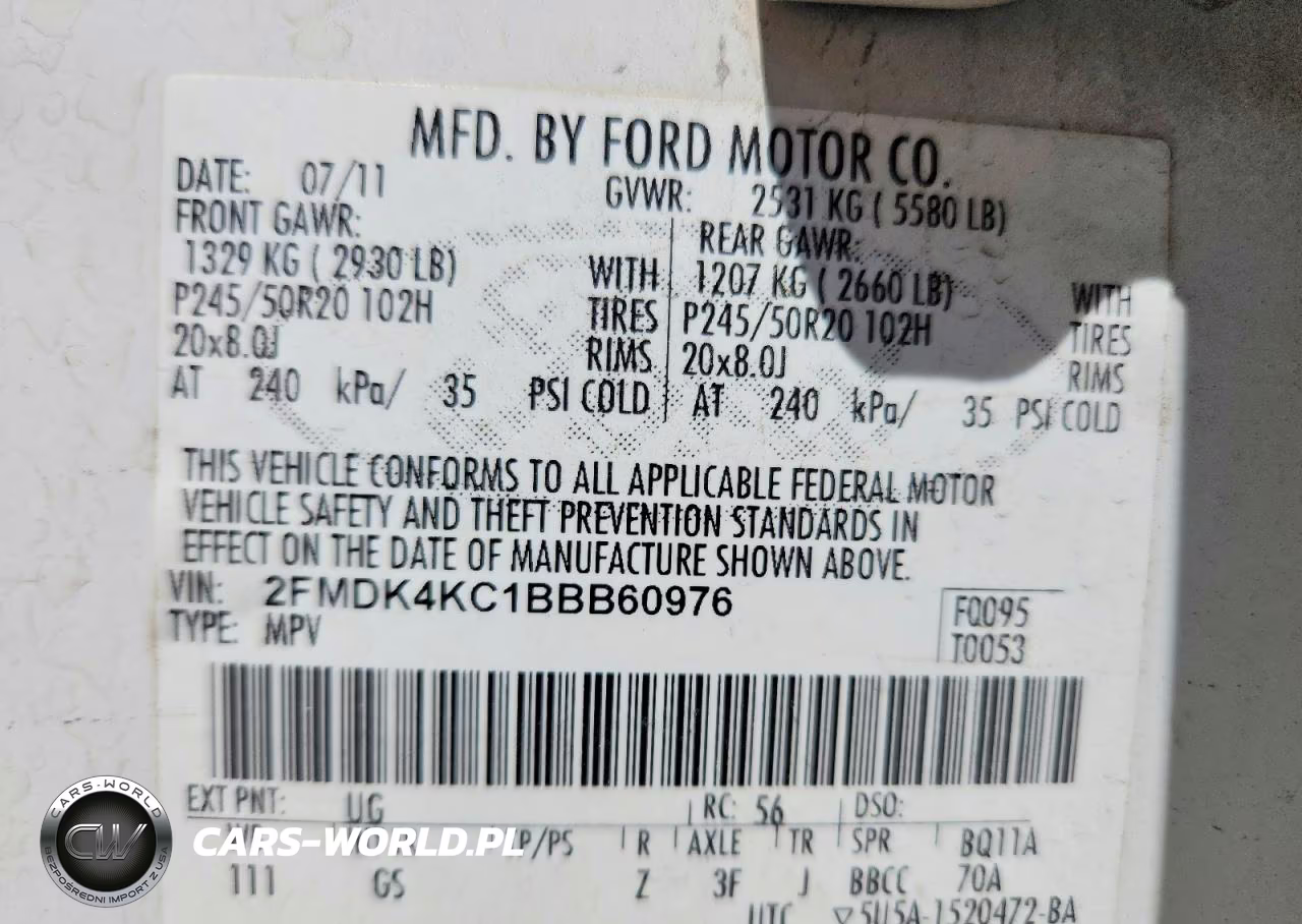 2011 Ford Edge Limited VIN:2FMDK4KC1BBB60976 - 13