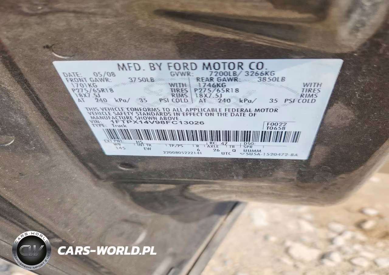 2008 Ford F150 VIN:1FTPX14V98FC13026 - 12