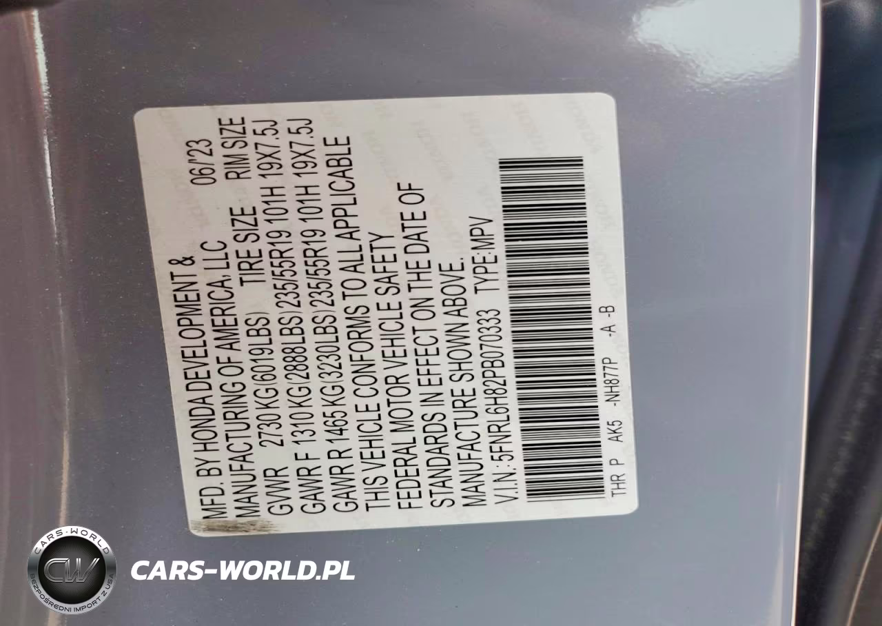 2023 Honda Odyssey Touring VIN:5FNRL6H82PB070333 - 13