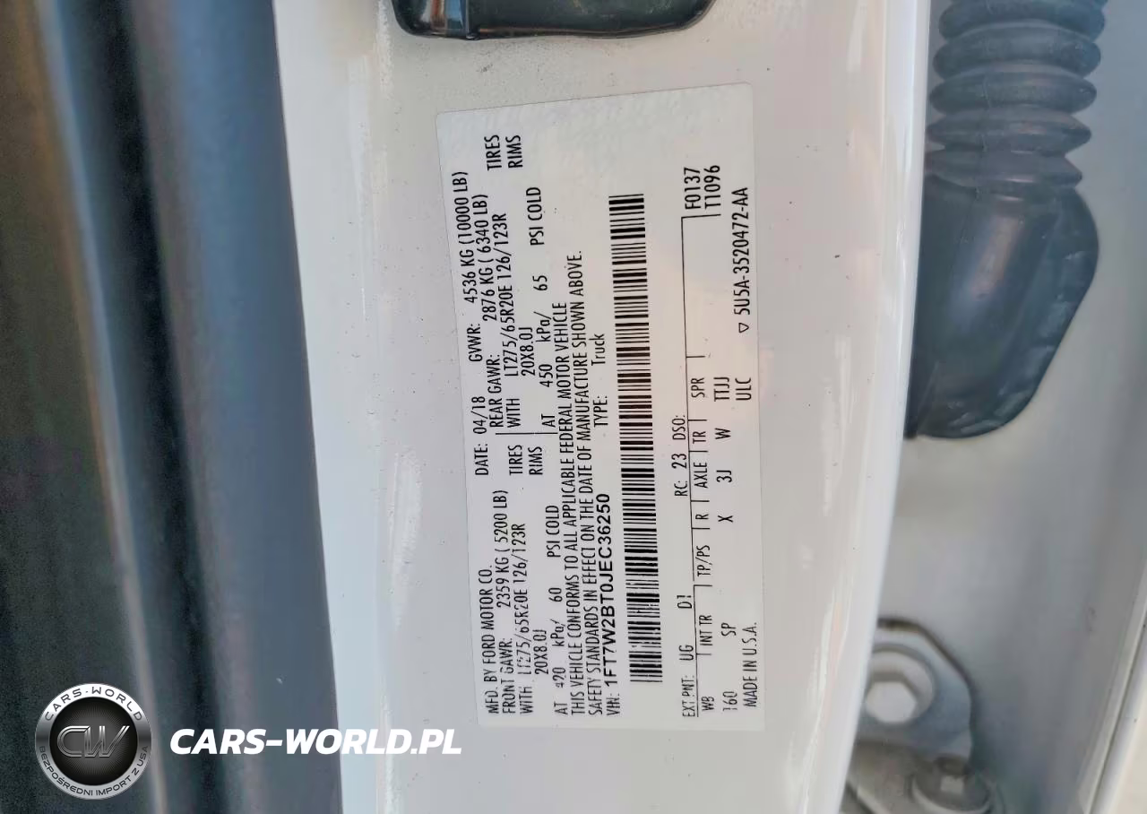 2018 Ford F250 Super Duty VIN:1FT7W2BT0JEC36250 - 13