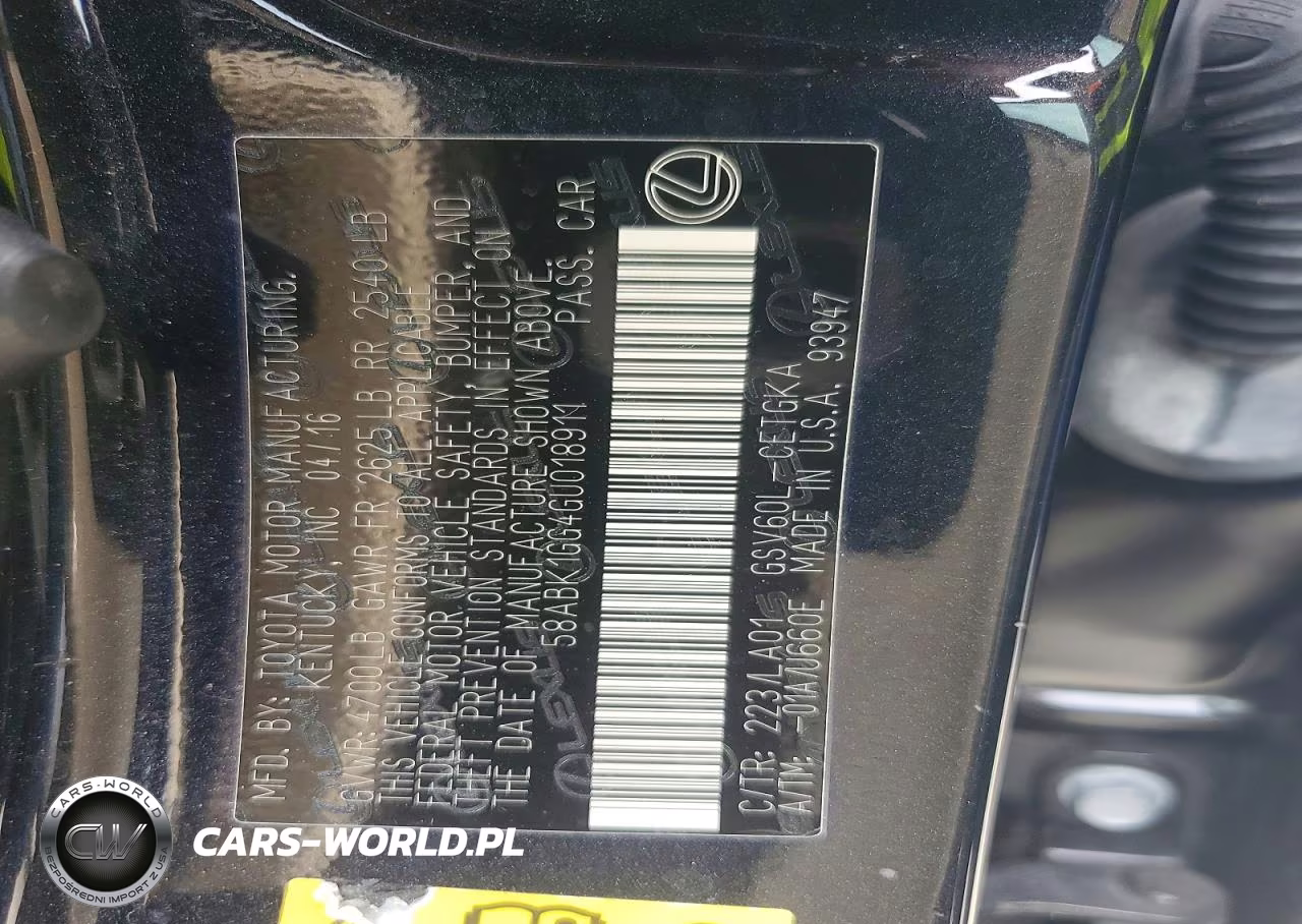 2016 Lexus Es 350 VIN:58ABK1GG4GU018911 - 12