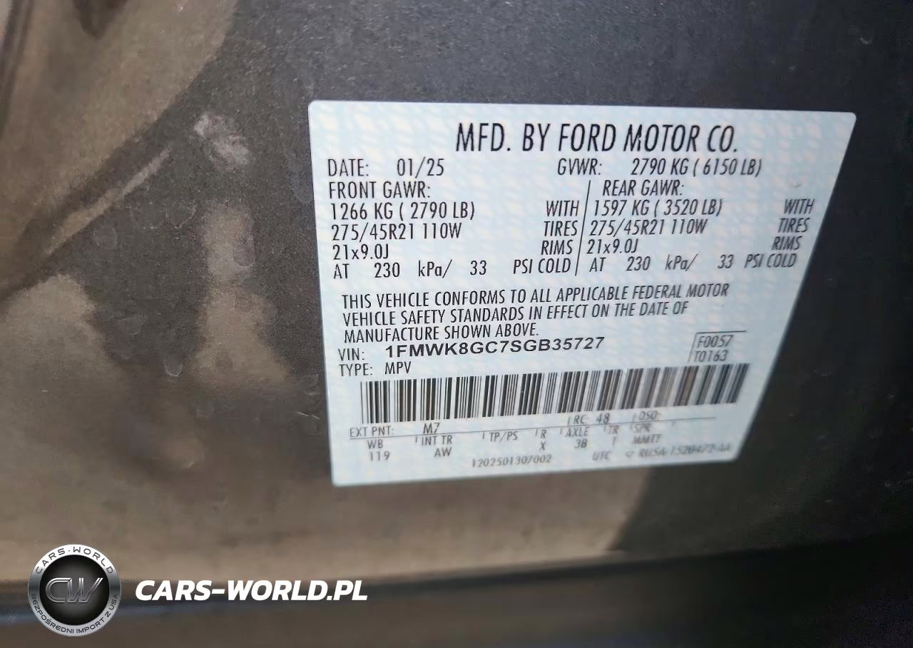 2025 Ford Explorer St VIN:1FMWK8GC7SGB35727 - 13