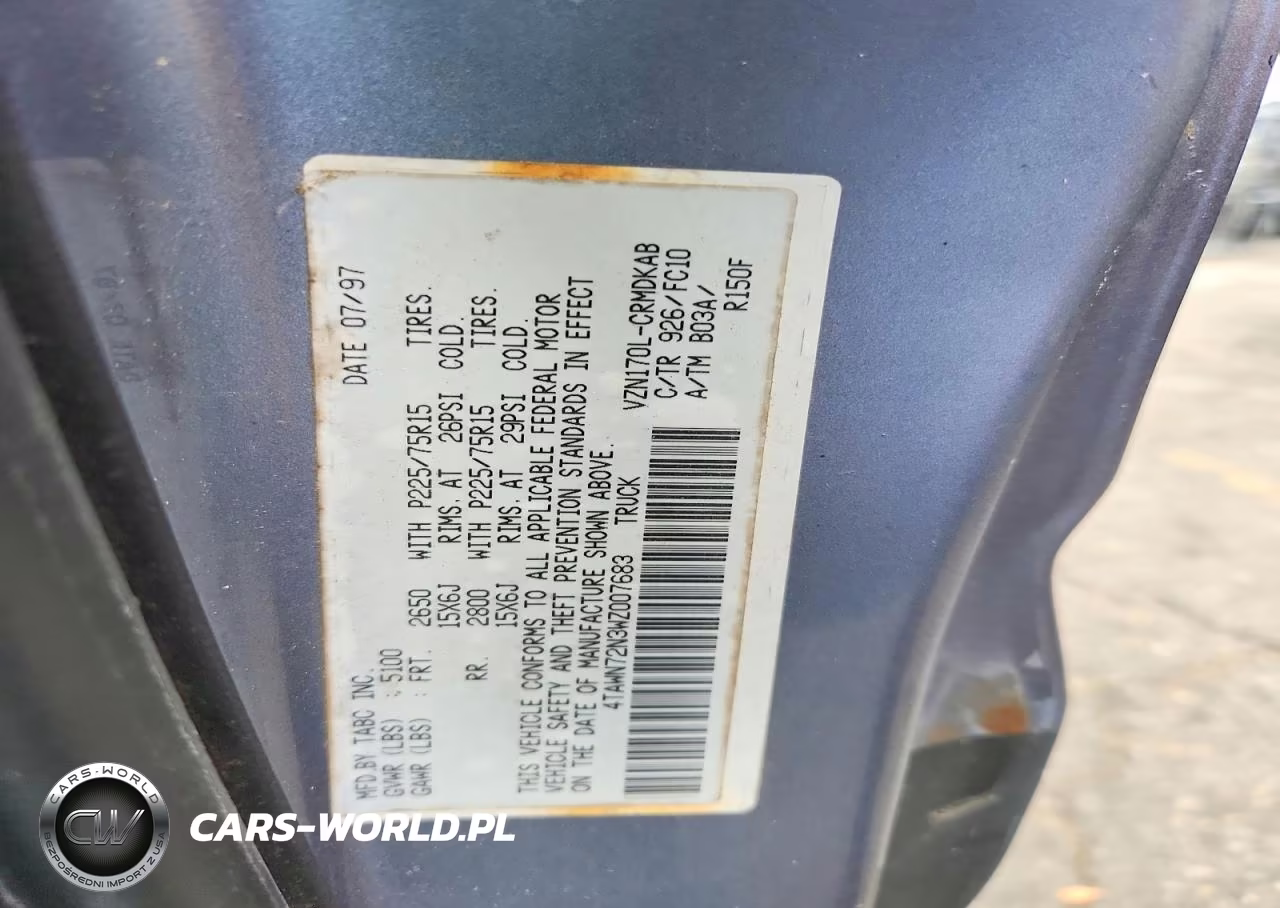 1998 Toyota Tacoma V6 VIN:4TAWN72N3WZ007683 - 12