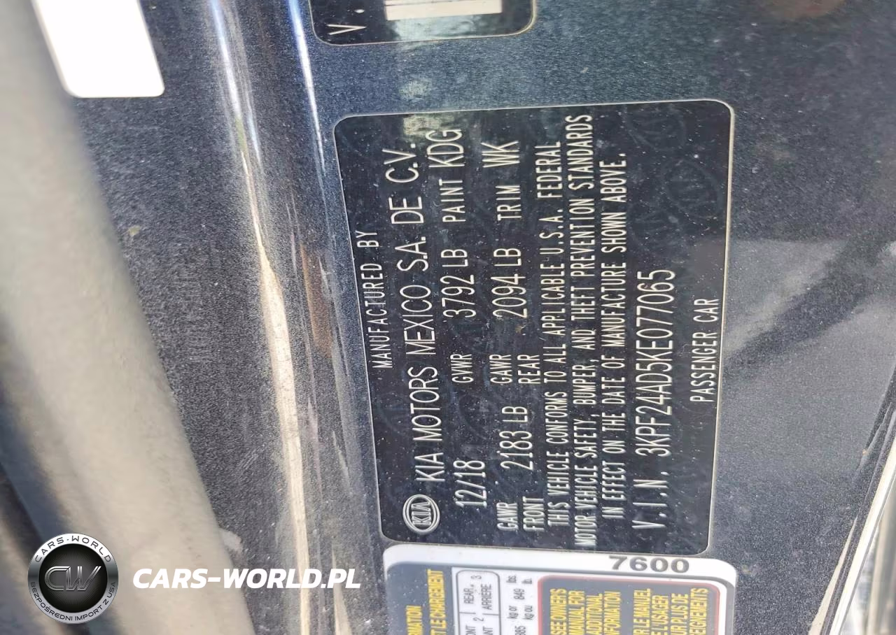 2019 Kia Forte Fe VIN:3KPF24AD5KE077065 - 12