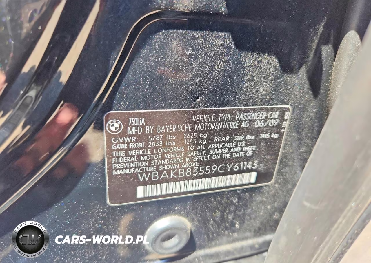 2009 BMW 750 Li VIN:WBAKB83559CY61143 - 12