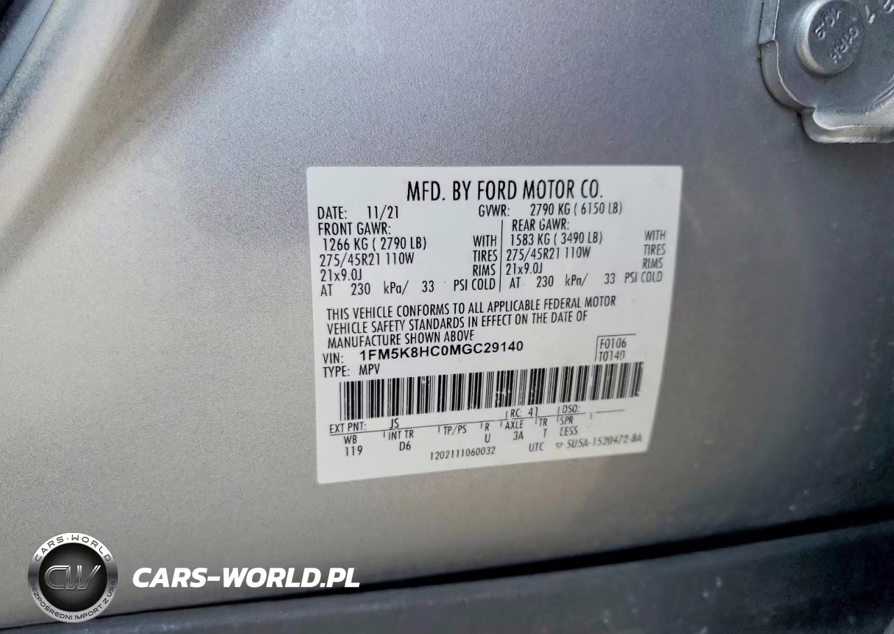 2021 Ford Explorer Platinum VIN:1FM5K8HC0MGC29140 - 14