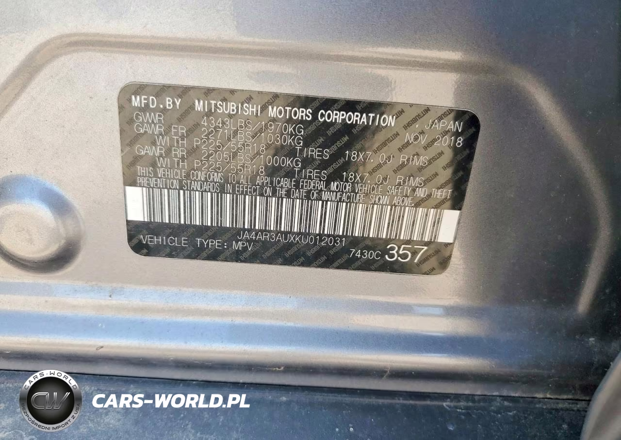 2019 Mitsubishi Outlander Sport Es VIN:JA4AR3AUXKU012031 - 14