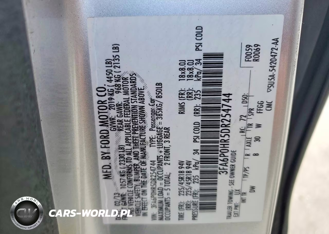 2013 Ford Fusion Se VIN:3FA6P0HR5DR254744 - 12