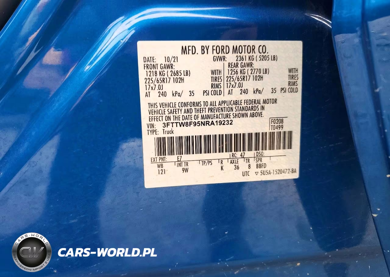 2022 Ford Maverick Xl VIN:3FTTW8F95NRA19232 - 13