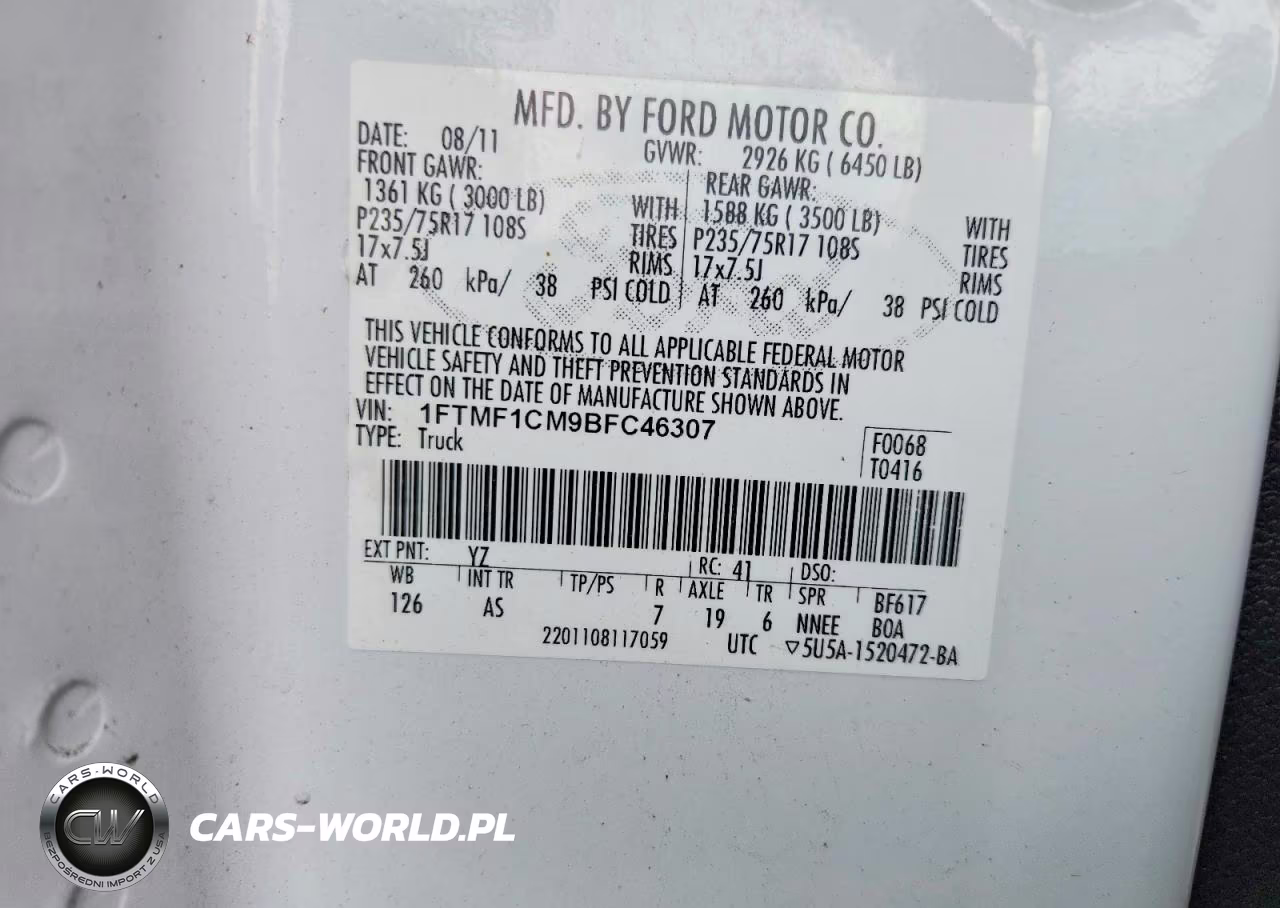 2011 Ford F150 VIN:1FTMF1CM9BFC46307 - 12