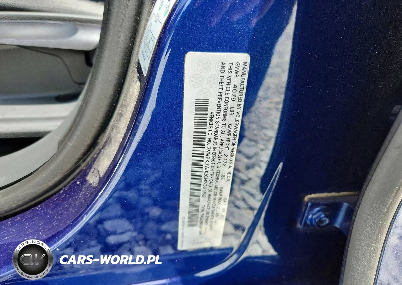 2012 Volkswagen Jetta Base VIN:3VW2K7AJ2CM332152 - 12