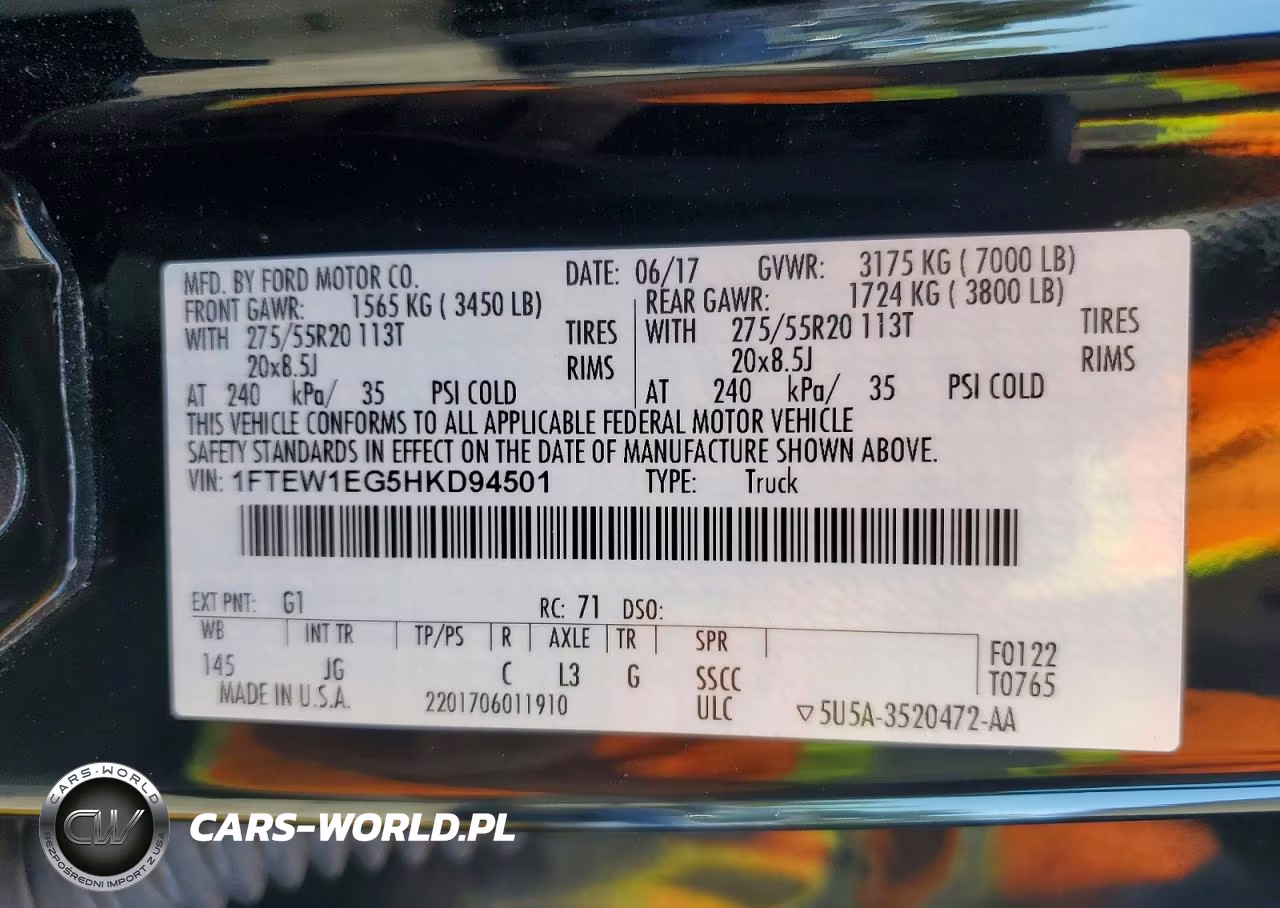 2017 Ford F150 Supercrew VIN:1FTEW1EG5HKD94501 - 13