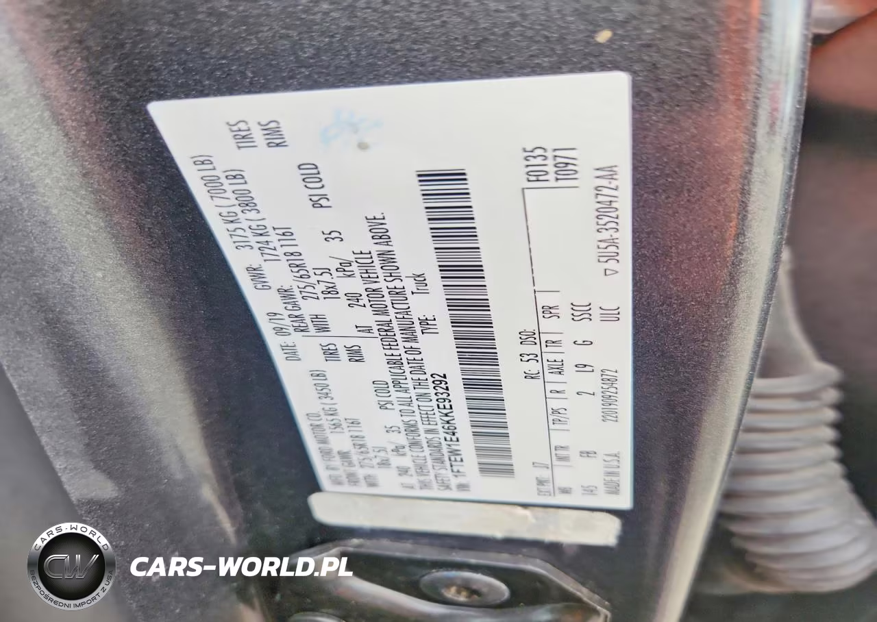 2019 Ford F150 Supercrew VIN:1FTEW1E46KKE93292 - 12