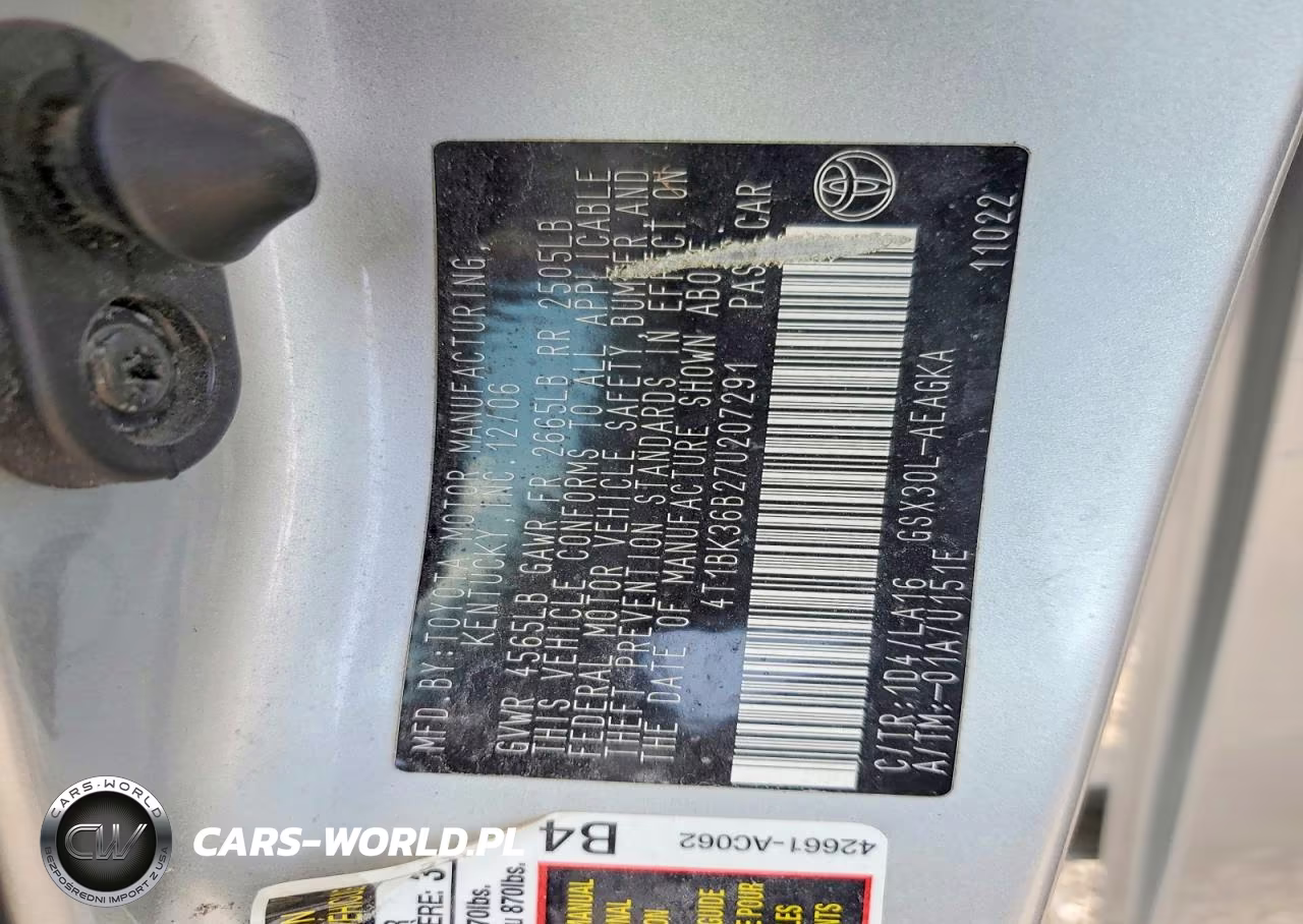 2007 Toyota Avalon Xls VIN:4T1BK36B27U207291 - 12