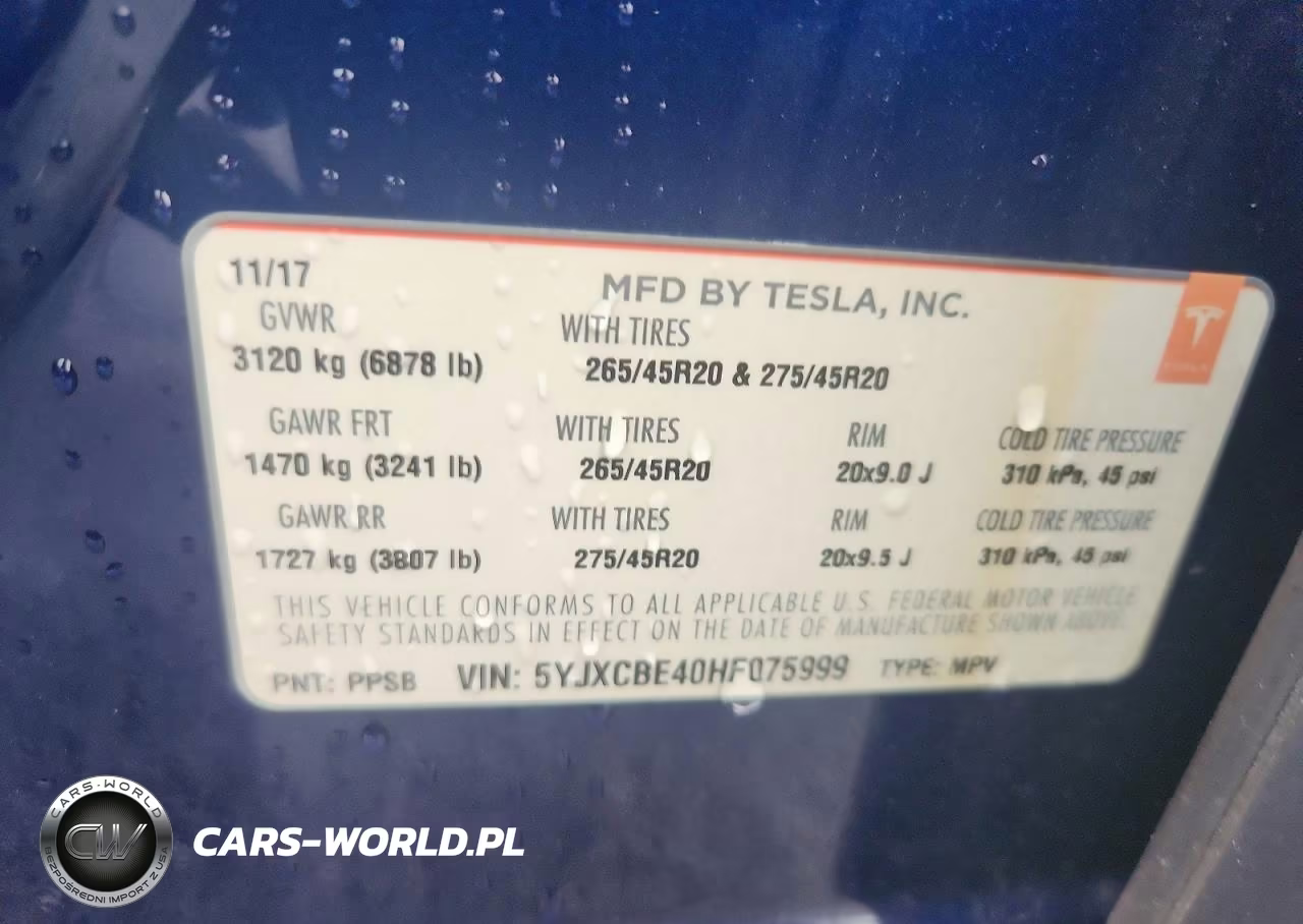 2017 Tesla Model X VIN:5YJXCBE40HF075999 - 13