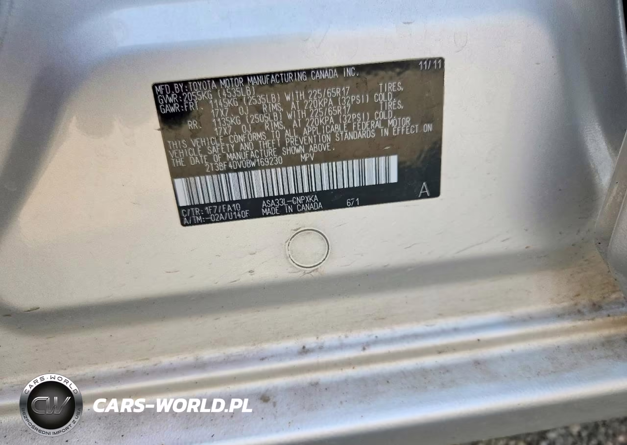 2011 Toyota Rav4 Base VIN:2T3BF4DV0BW169230 - 13