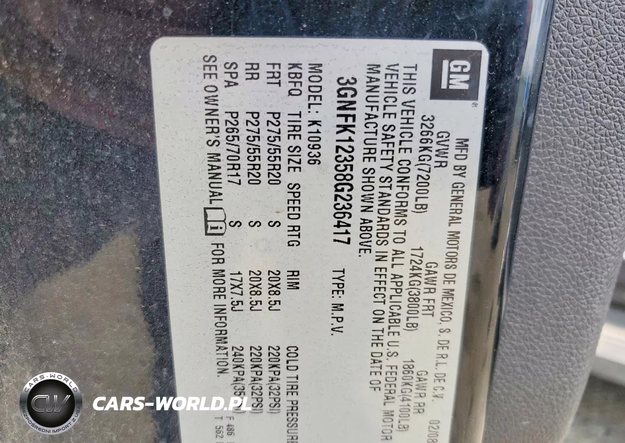 2008 Chevrolet Avalanche K1500 VIN:3GNFK12358G236417 - 12