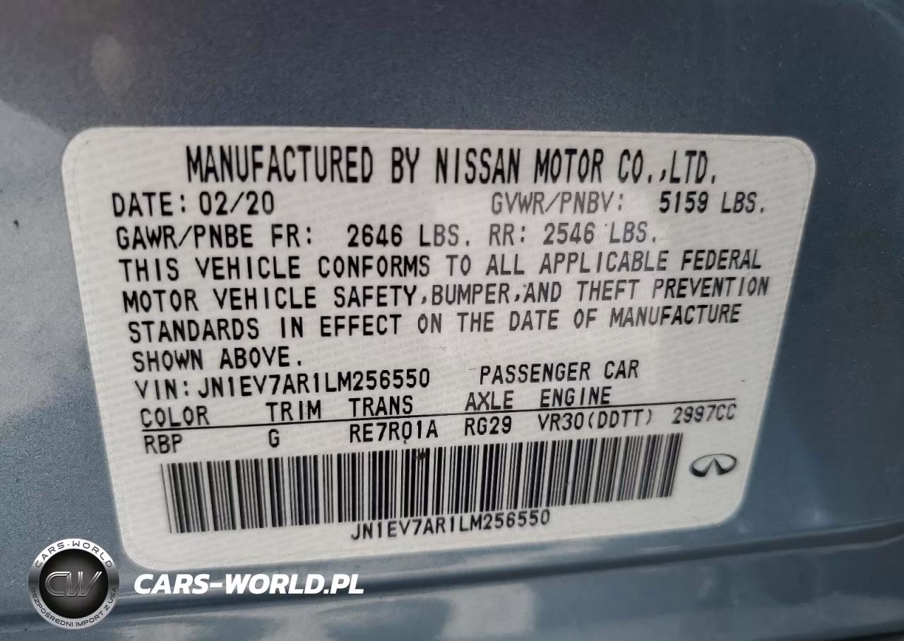 2020 Infiniti Q50 VIN:JN1EV7AR1LM256550 - 13