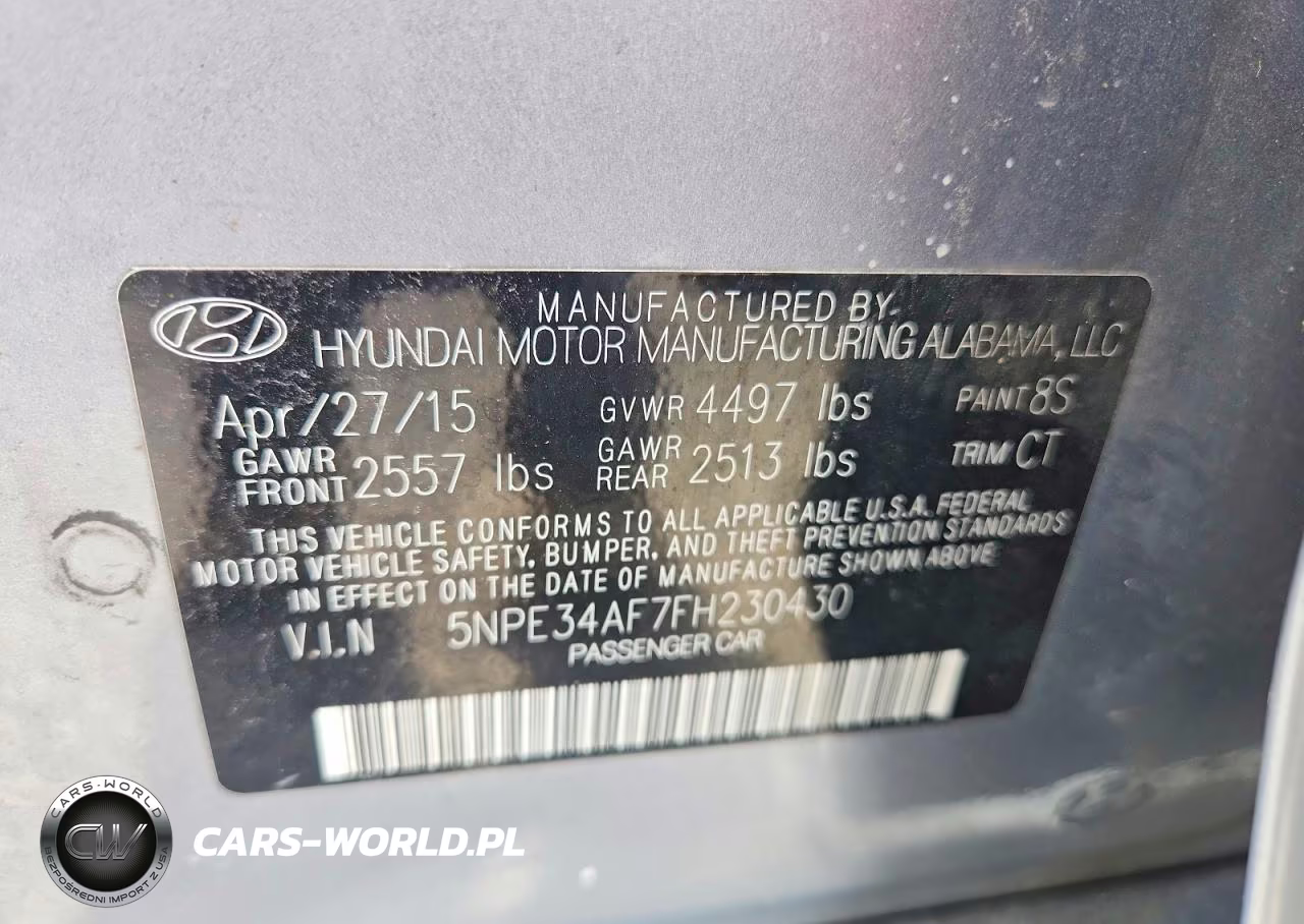 2015 Hyun Sonata VIN:5NPE34AF7FH230430 - 12