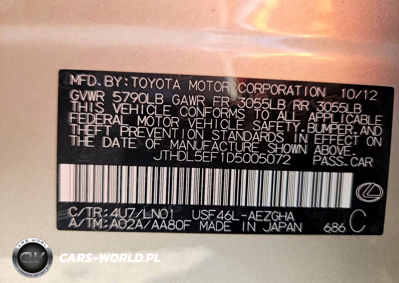 2013 Lexus Ls 460L VIN:JTHDL5EF1D5005072 - 13