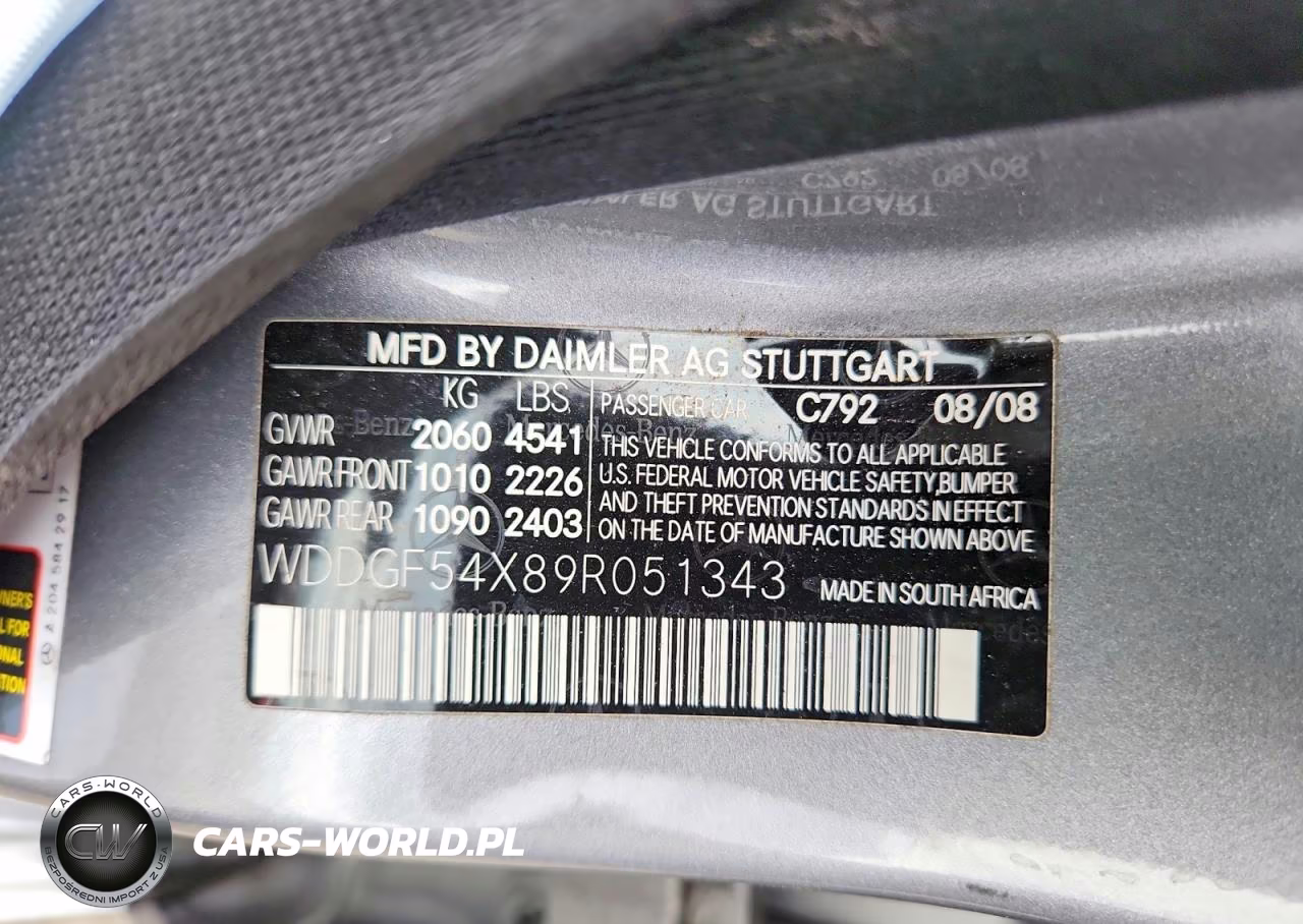 2009 Mercedes-Benz C 300 VIN:WDDGF54X89R051343 - 12