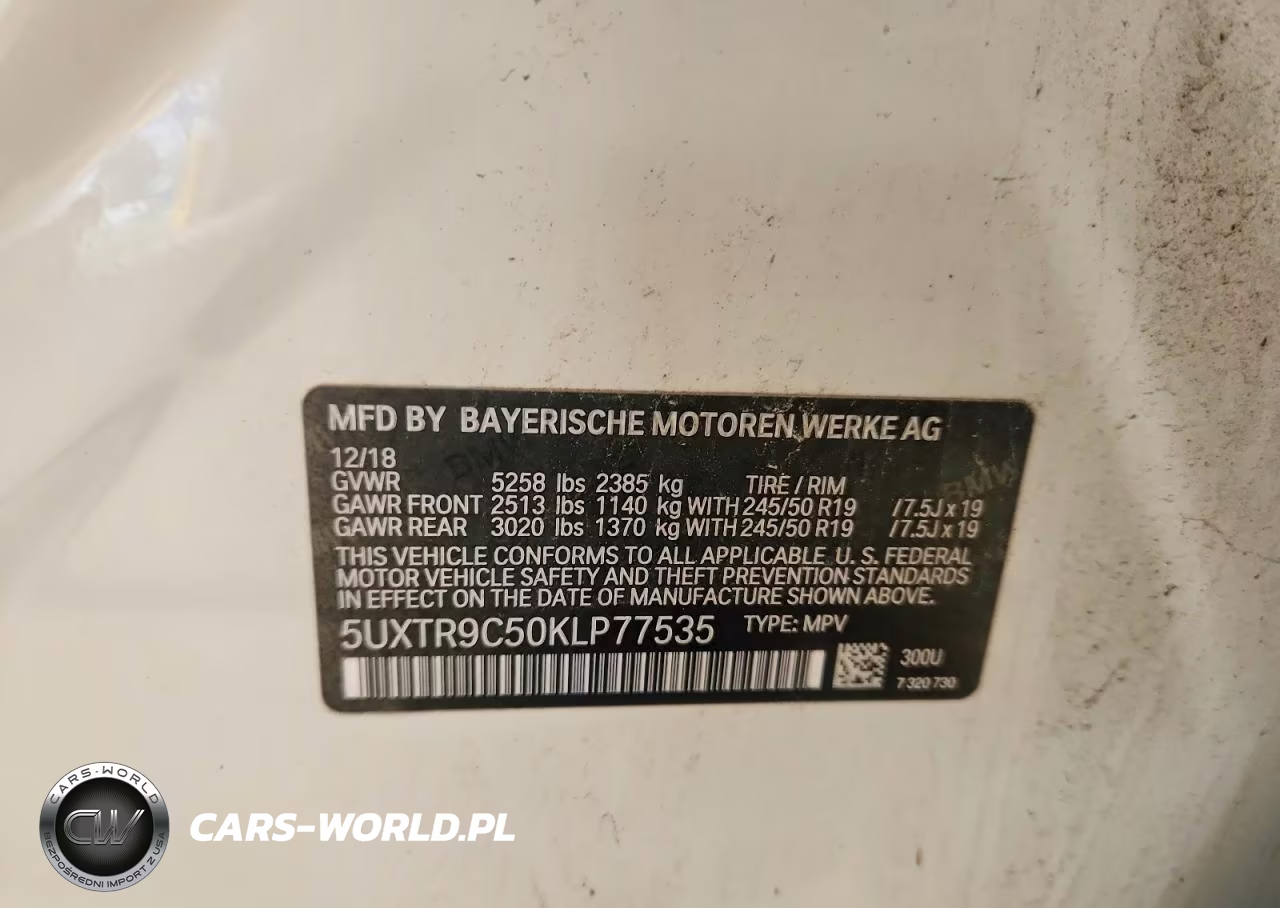 2019 BMW X3 xDrive30I VIN:5UXTR9C50KLP77535 - 13