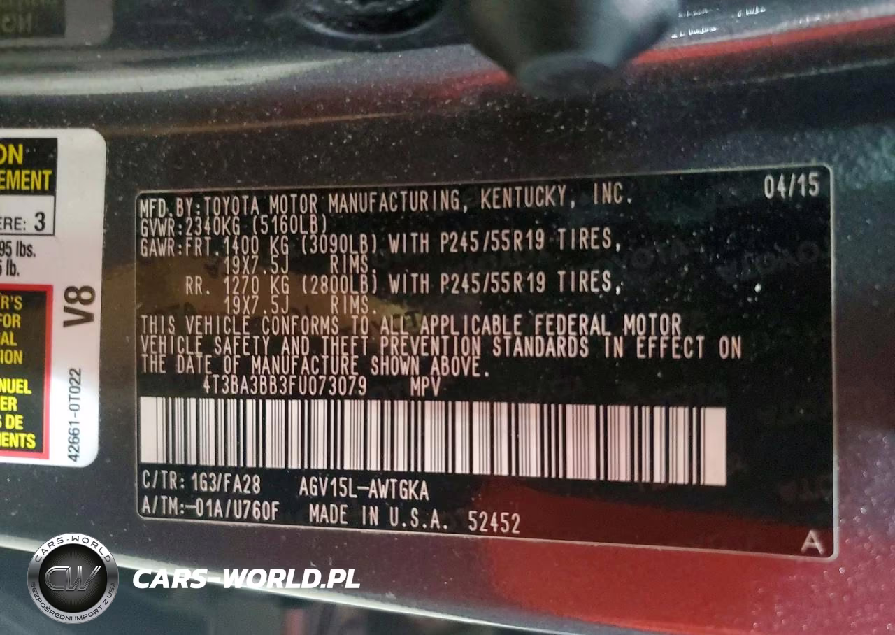2015 Toyota Venza Le VIN:4T3BA3BB3FU073079 - 13