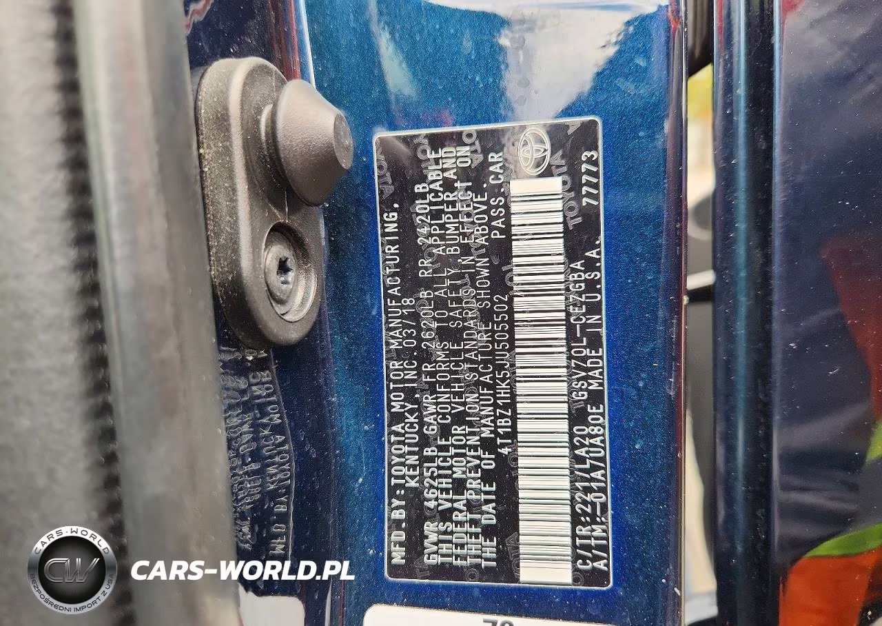2018 Toyota Camry Xle V6 VIN:4T1BZ1HK5JU505502 - 12