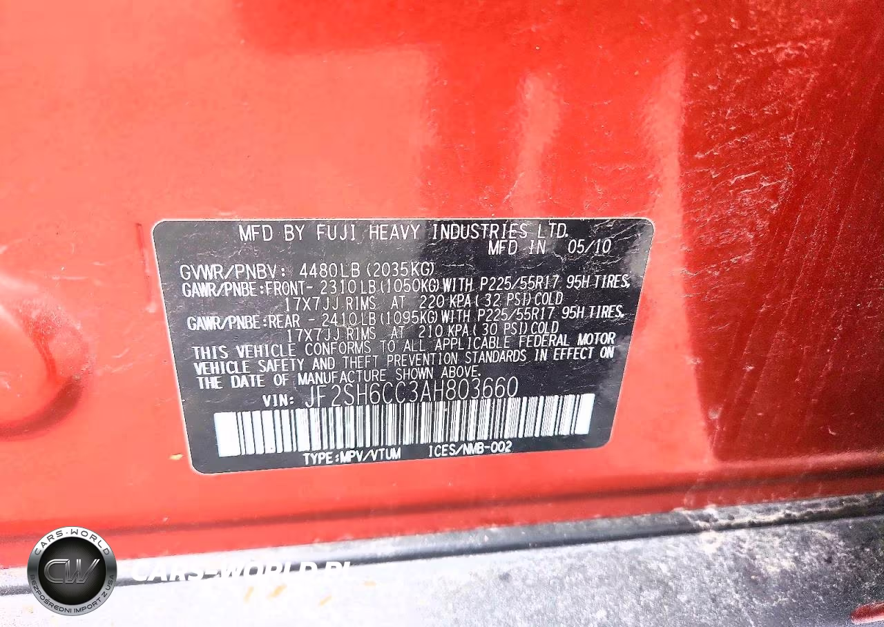2010 Subaru Forester VIN:JF2SH6CC3AH803660 - 12