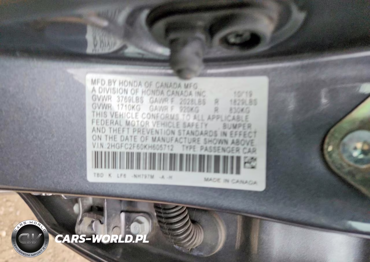 2019 Honda Civic Lx VIN:2HGFC2F60KH605712 - 12