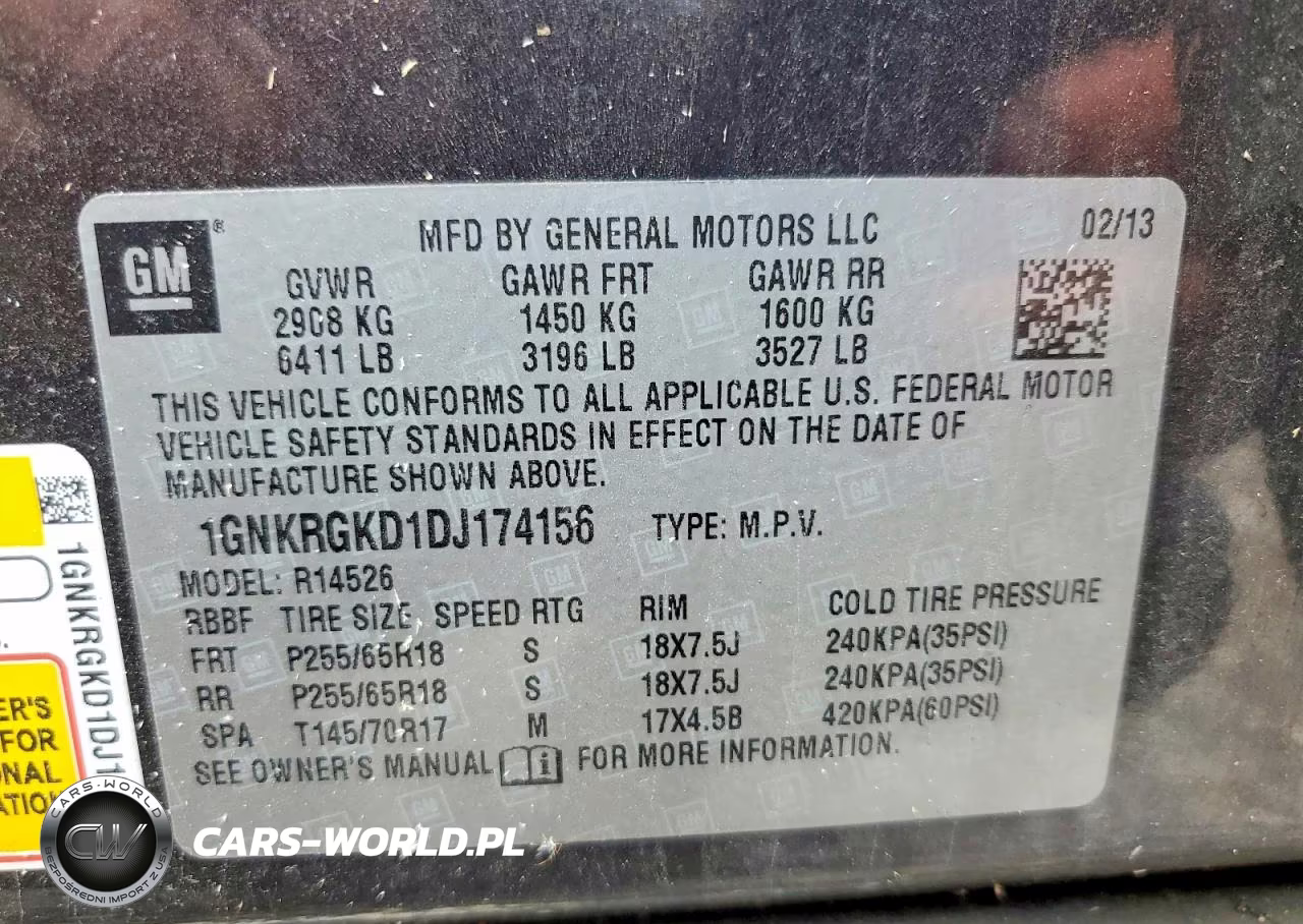 2013 Chevrolet Traverse Lt VIN:1GNKRGKD1DJ174156 - 13