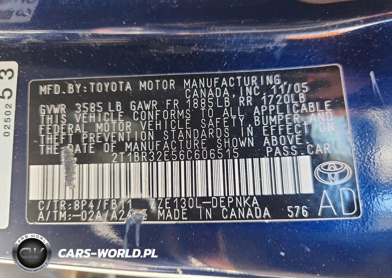 2006 Toyota Corolla Le VIN:2T1BR32E56C606515 - 12