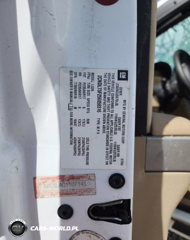 2005 Chevrolet Equinox Lt VIN:2CNDL73F256058316 - 13
