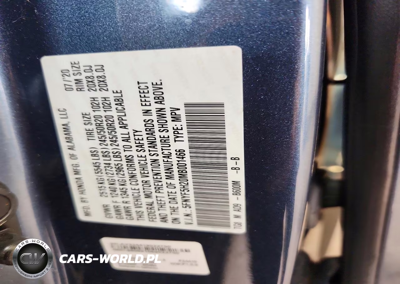 2021 Honda Pilot Se VIN:5FNYF5H20MB001466 - 13