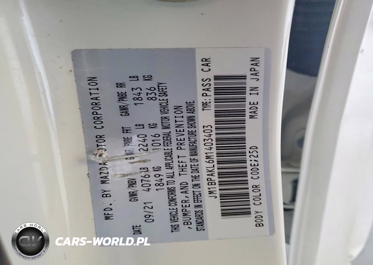 2021 Mazda 3 Select VIN:JM1BPAKL6M1403403 - 12
