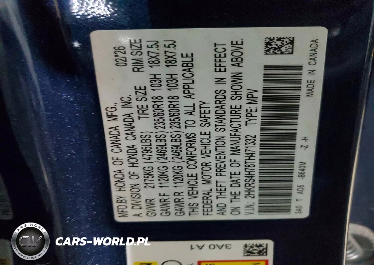 2026 Honda Cr-V VIN:2HKRS4H78TH471332 - 13