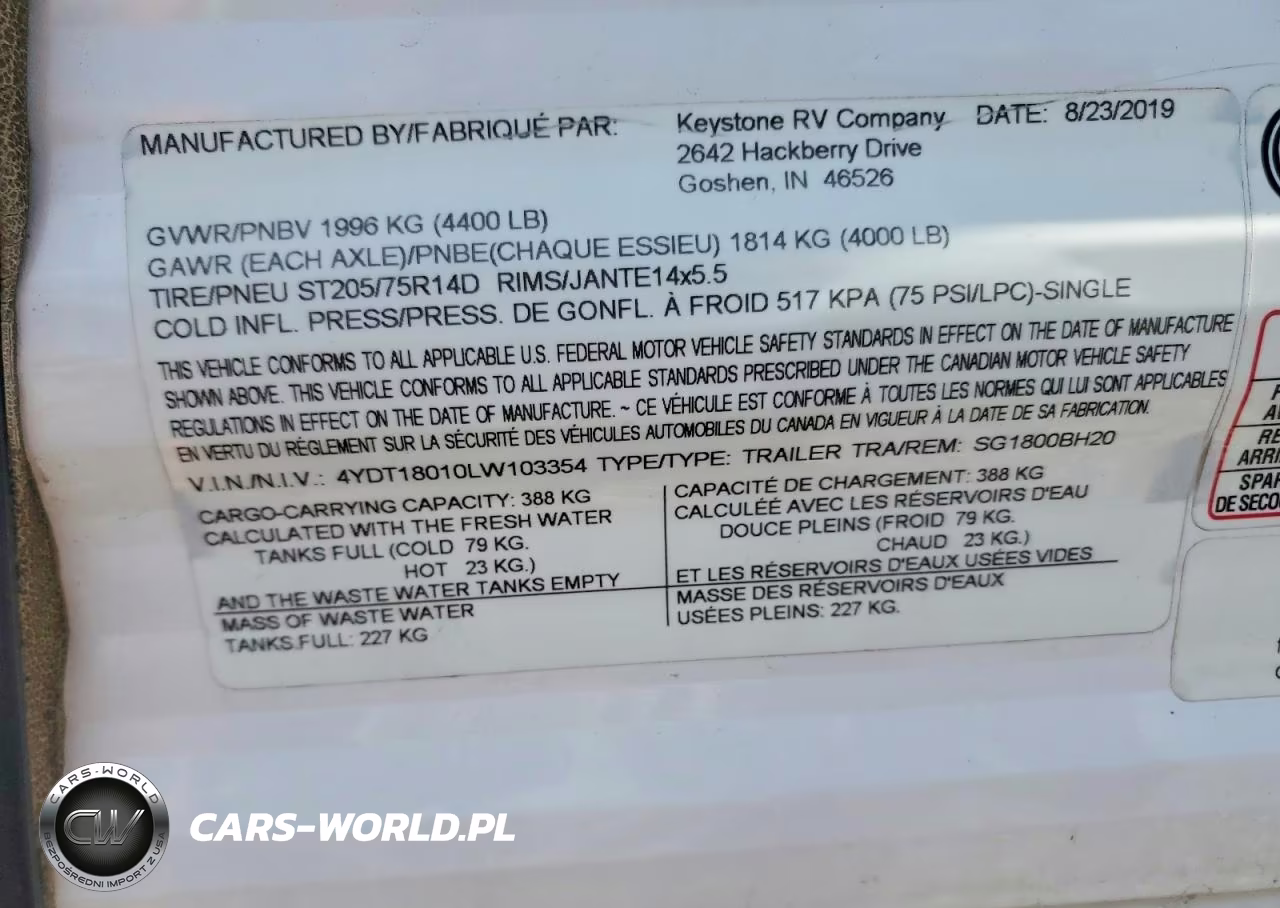 2020 Kyrv Trailer VIN:4YDT18010LW103354 - 10
