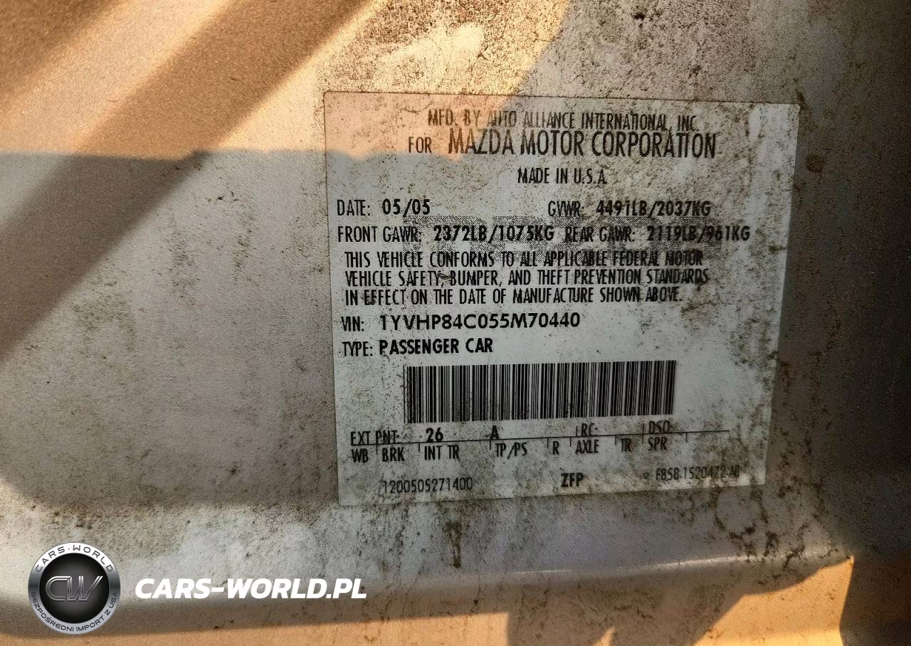 2005 Toyota Rav4 VIN:1YVHP84C055M70440 - 12