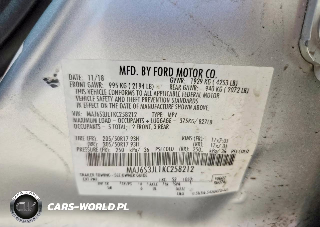 2019 Ford Ecosport Ses VIN:MAJ6S3JL1KC258212 - 12