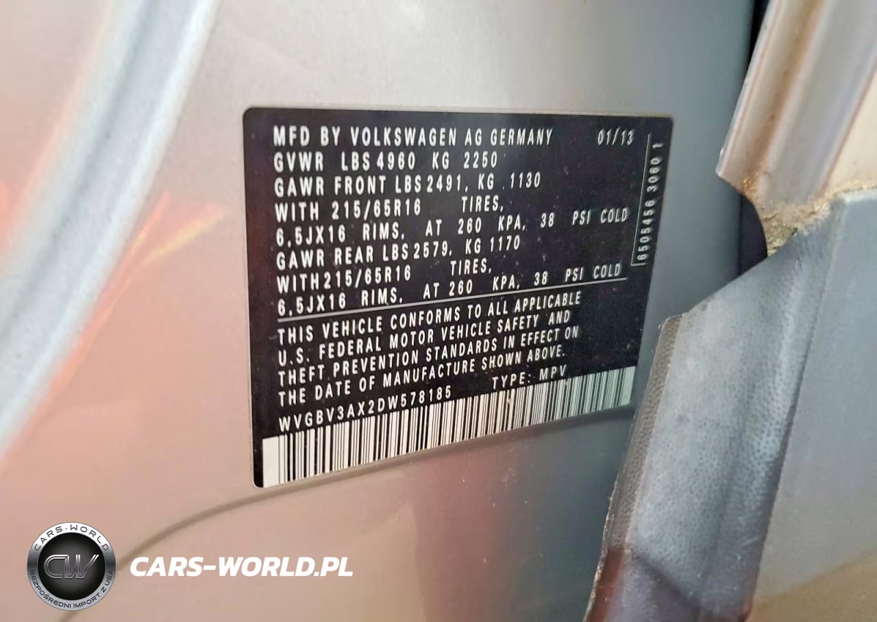 2013 Volkswagen Tiguan S VIN:WVGBV3AX2DW578185 - 13