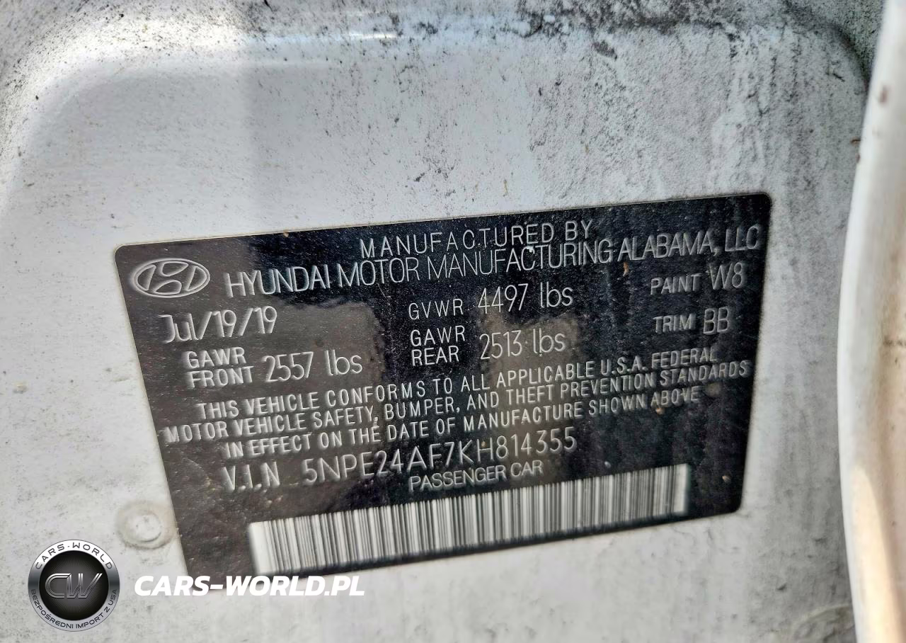 2019 Hyundai Sonata Se VIN:5NPE24AF7KH814355 - 12