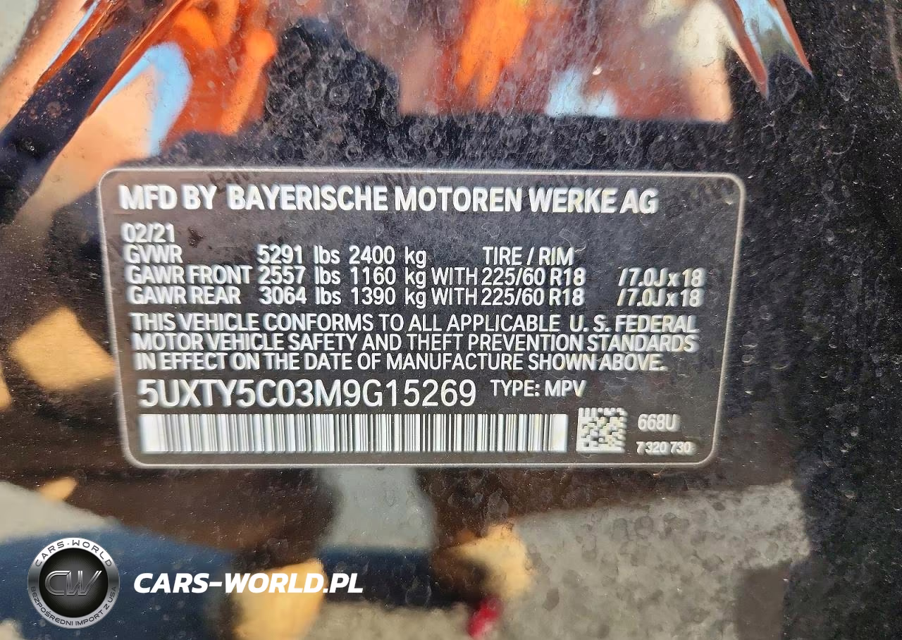 2021 BMW X3 xDrive30I VIN:5UXTY5C03M9G15269 - 14