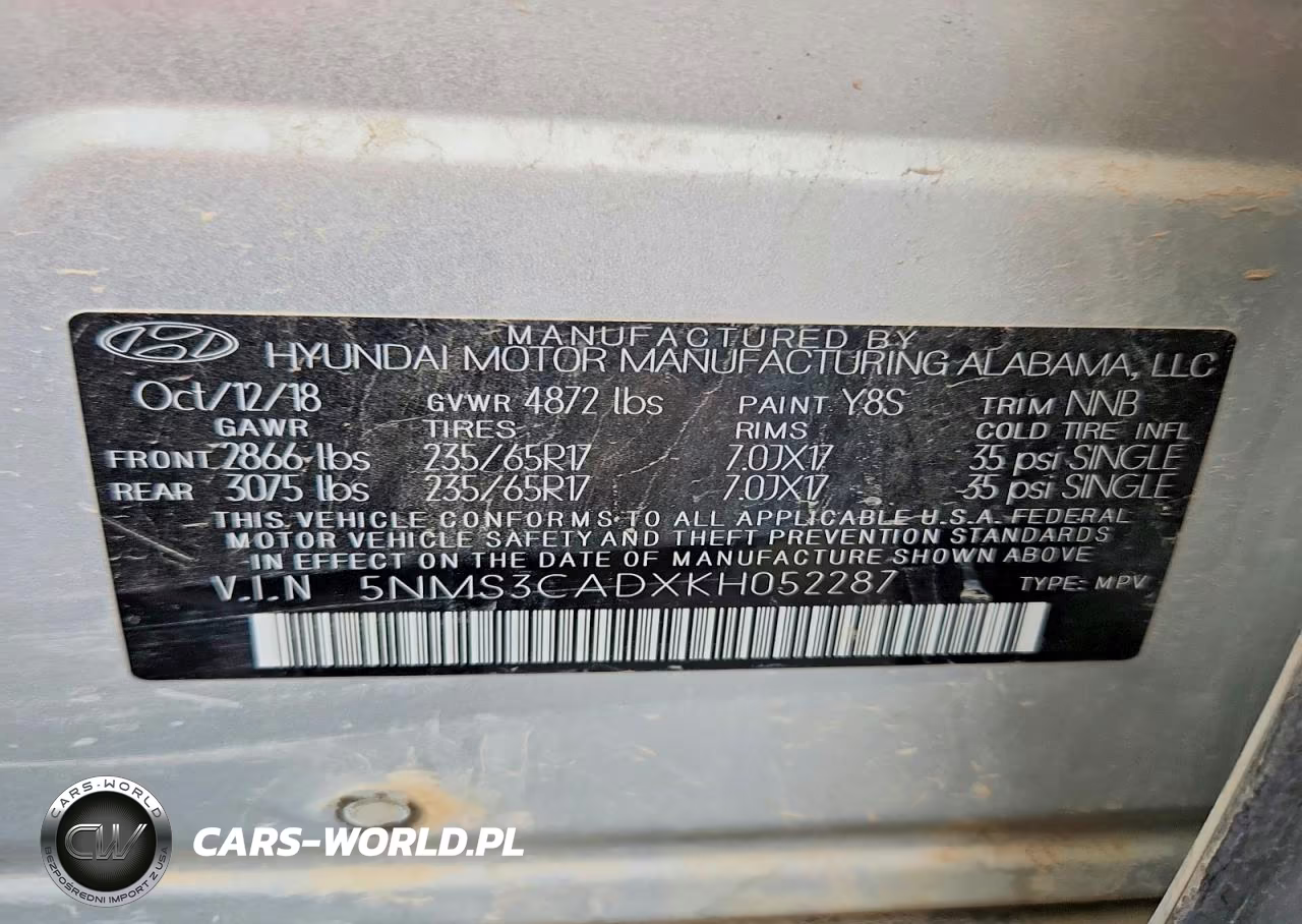 2019 Hyundai Santa Fe Sel 2.4L VIN:5NMS3CADXKH052287 - 13